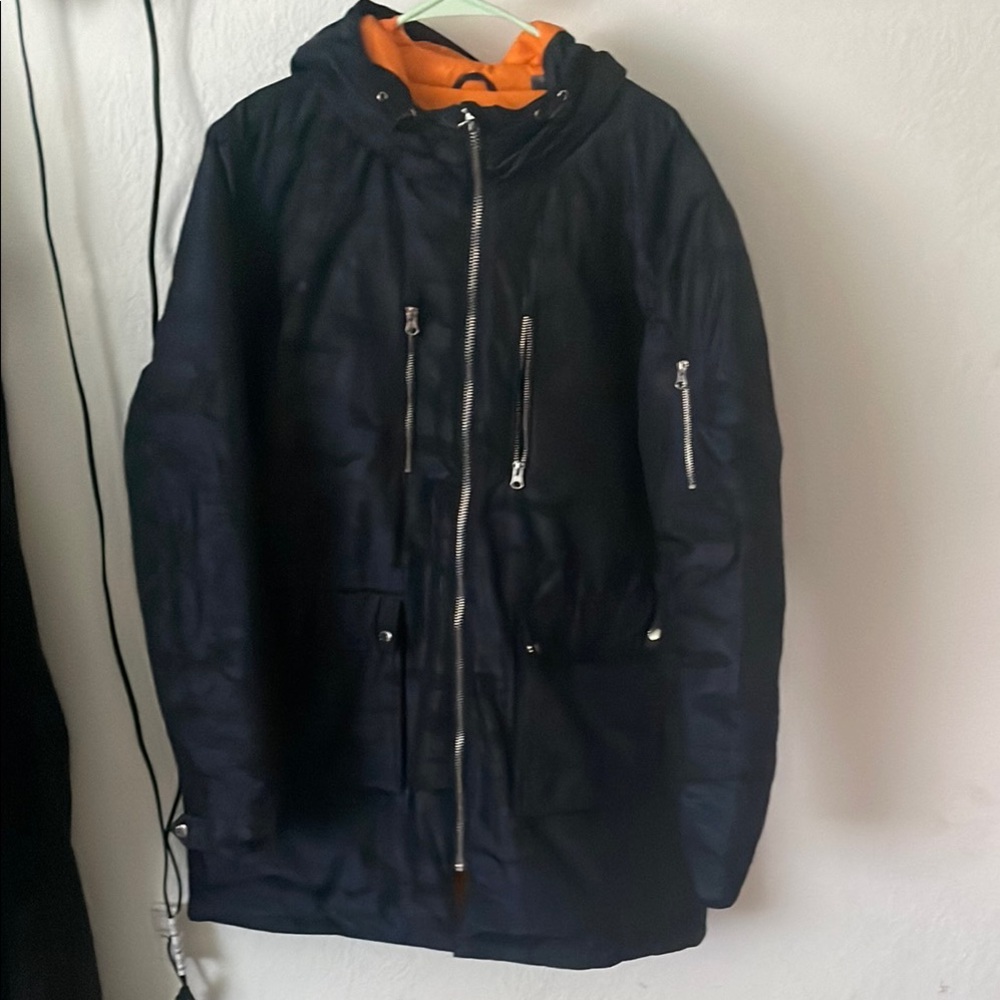 Slate & Stone Black Military Field Jacket with Hood